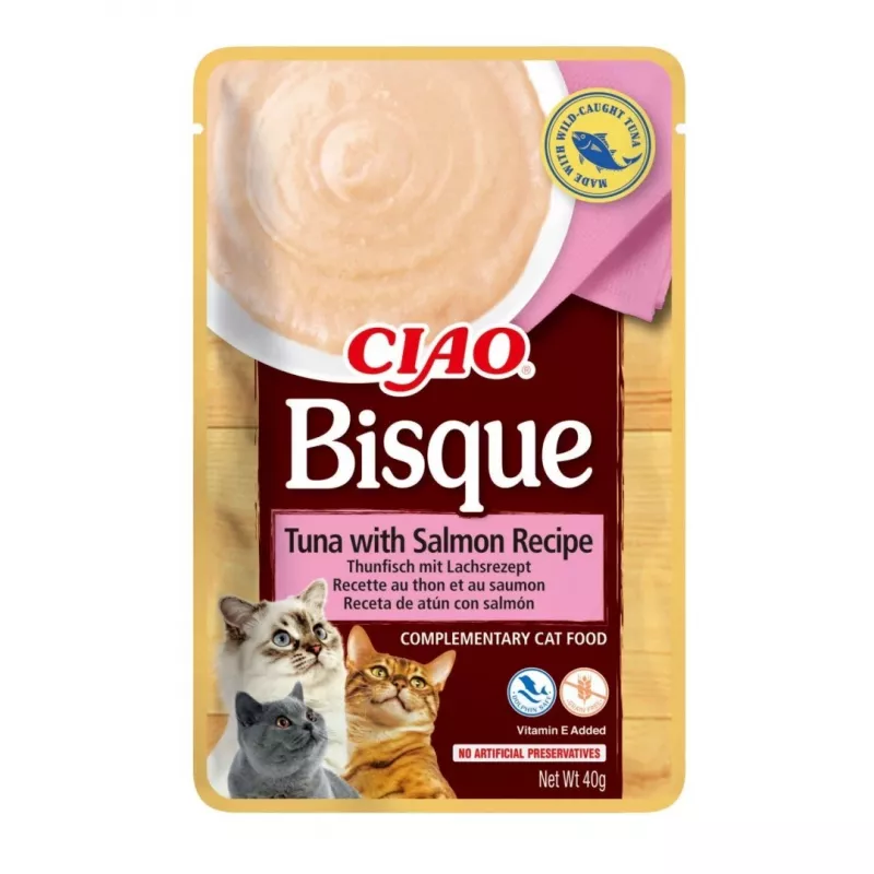INABA Ciao Bisque Creamy Soup Cat Treats, Chicken, Beef and Fish, 24 x 40 g