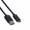 ROLINE - USB Cable - USB Type C (M) - 9-pin USB Type A (M) - 50 cm (USB 3.1) - Moulded - Black (11.02.9010)