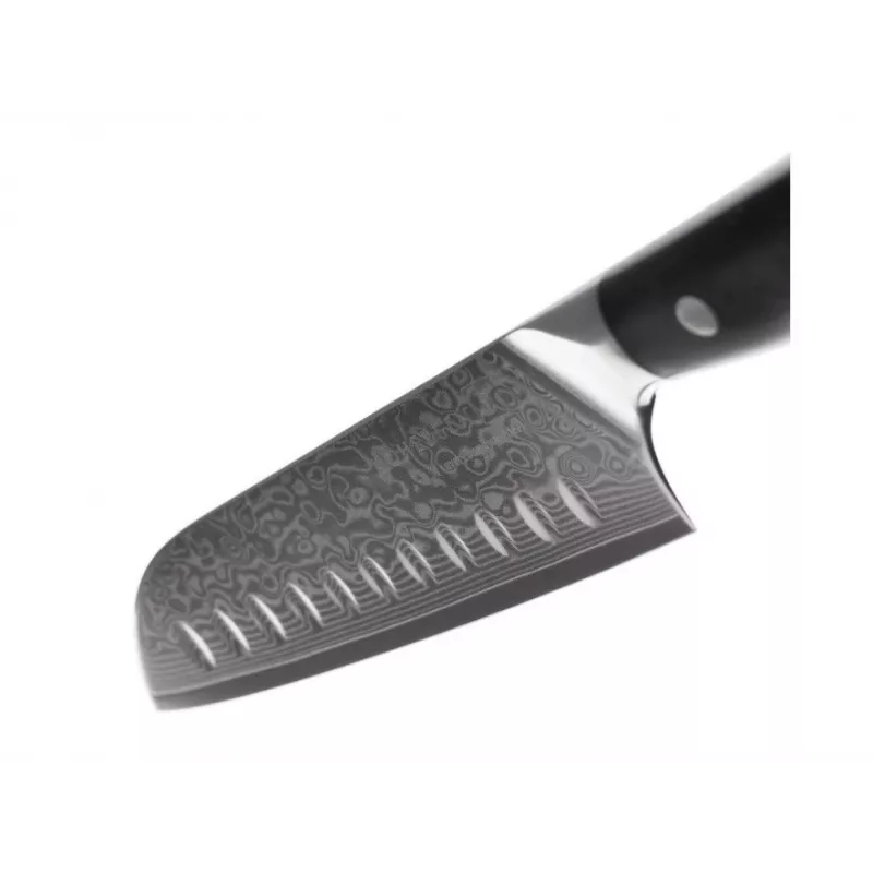 Kohersen Elegance Ebony Wood Santoku knife Damascus steel 12.7 cm