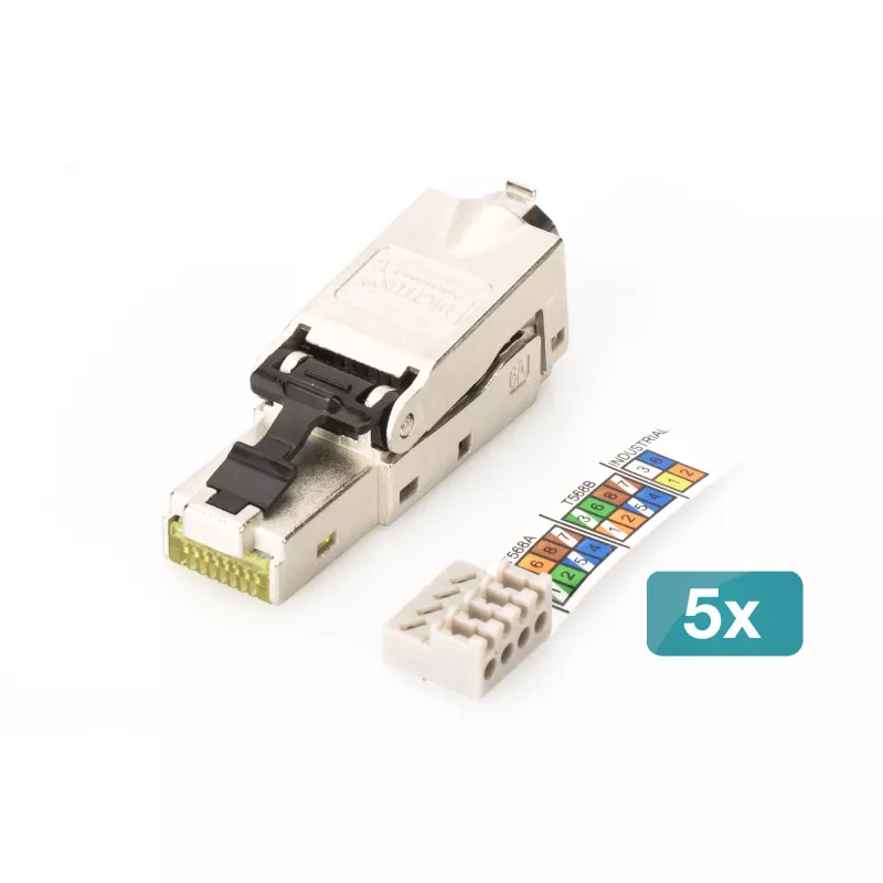Digitus CAT 6A Field Termination Plug STP 5 pcs RJ-45 Male Silver