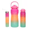 Extralink Motivational Water Bottle 3W1 Set Pink-Orange 2000ML+900ML+300ML