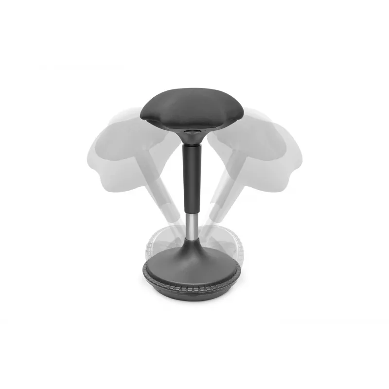 DIGITUS Ergonomic Stool / Standing Aid, Height-Adjustable with Gas Pressure Spring, Black