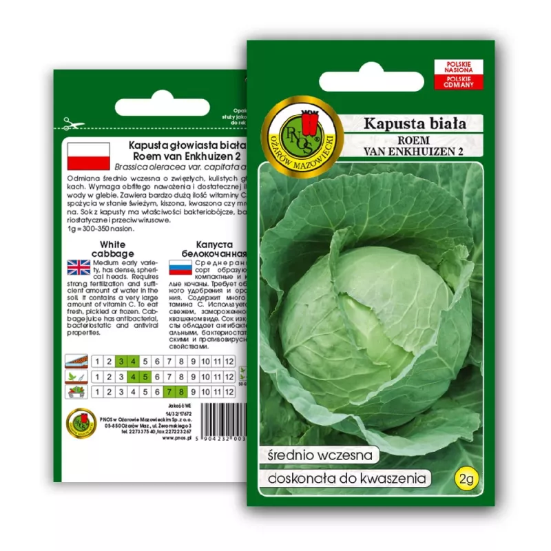Seed packet Apte — White Head Cabbage 'Roem Van Enkhuizen' (2 g) vegetable seeds