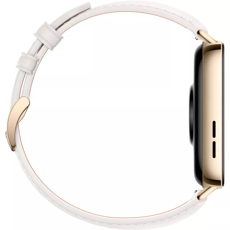 Watch Fit 3 (Solo-B19V), Smartwatch gold/White, leather watch strap in White
