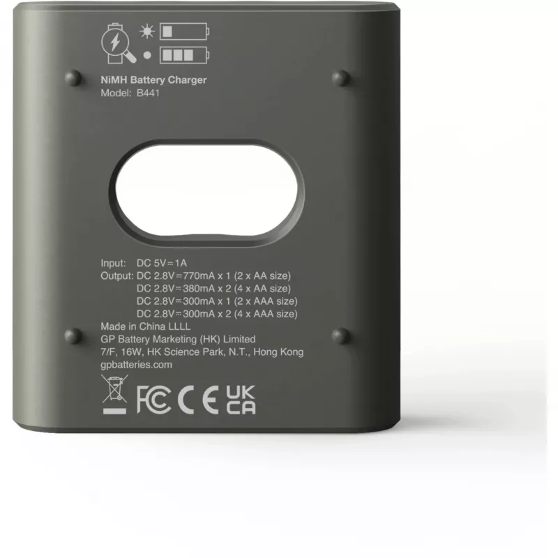 Battery charger GP B441 for NiMH AA and AAA rechargeable cells