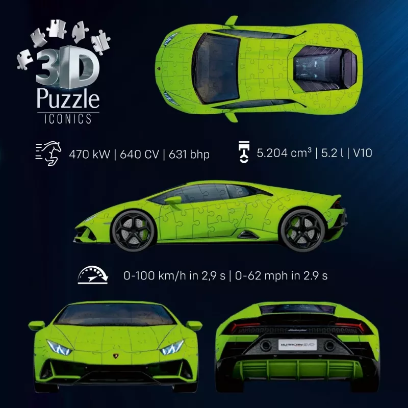 Puzzle 3D 158 pieces Lamborghini Huracan EVO green