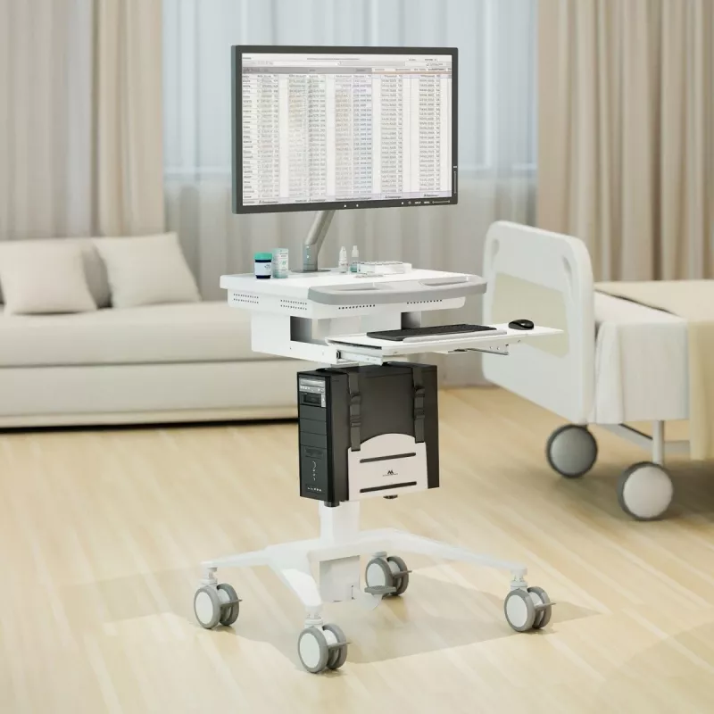 CPU holder MACLEAN MC-116W adjustable height and swivel design for under-desk mounting