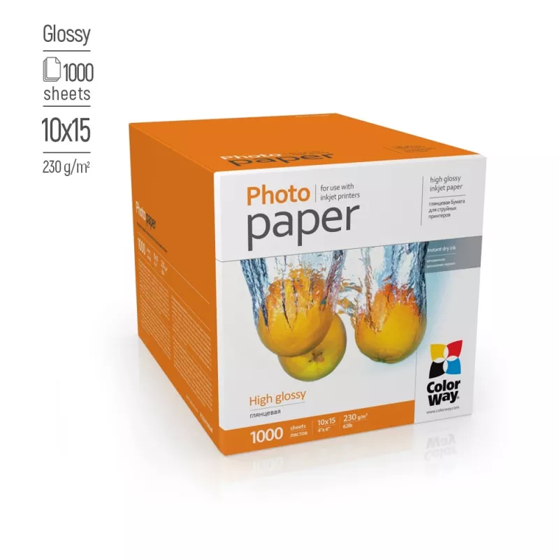 Photo paper ColorWay 10×15 cm glossy 230 g/m², pack for photo printing