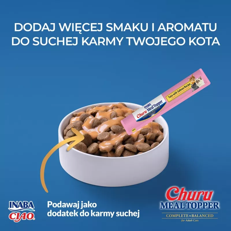 Cat food topper INABA Churu Meal Topper Tuna with Salmon, 4 x 14 g sachets