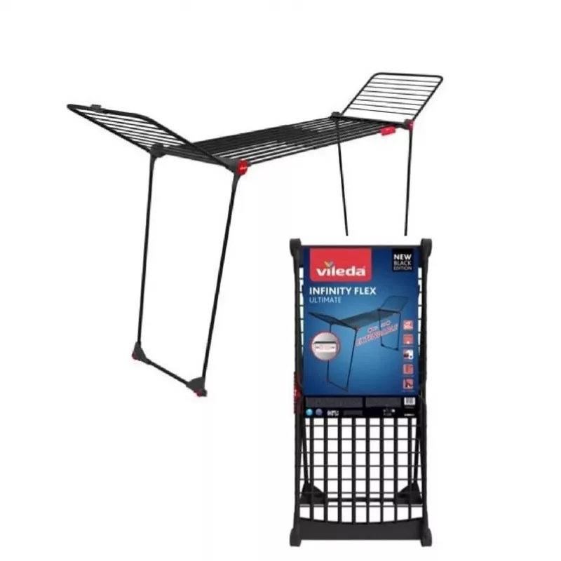 Floor-standing rack VILEDA Infinity Flex Ultimate — steel, black, 1 pc, 5-year warranty