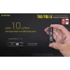Hand flashlight Nitecore TIKI LE — 300 lm, USB-rechargeable, polycarbonate, IP66, shockproof, 10.5 g, 55 mm, Black