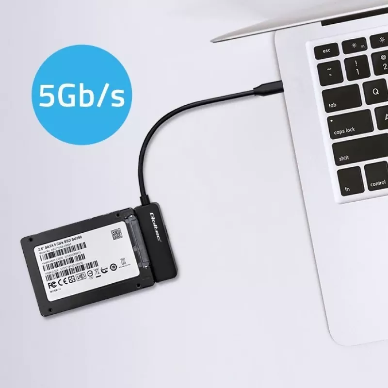 QOLTEC SATA adapter 52269 for 2.5 inch drive to USB-C, supports up to 2TB