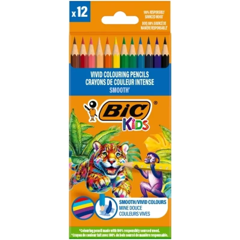 BIC Colored pencils Kids Smooth 12 colours set