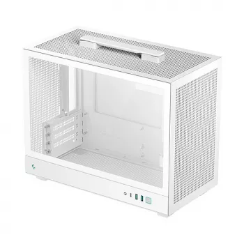 Computer case DeepCool CH160 PLUS WH Small Form Factor white, microATX, tempered glass, USB-C