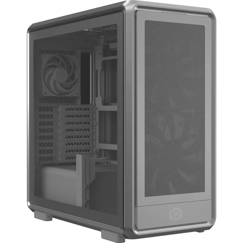 PC Midi Tower Cooler Master MasterFrame 600 Mesh Silver — supports ATX/EATX, front 2×200mm, 2.5 inch/3.5 inch drives