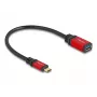 USB Adapter DeLOCK 60172 USB Type-C male to USB Type-A female 10 Gbps 15 cm red metal