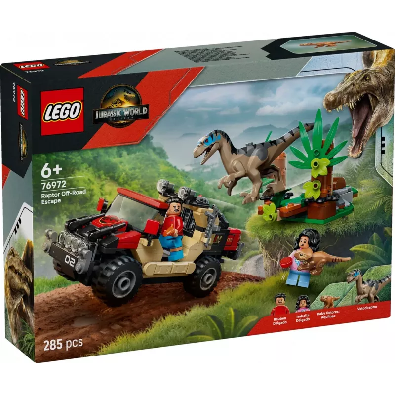 Construction set LEGO Jurassic World 76972 Raptor Off-Road Escape, 285 pcs, 2 minifigures, age 6+