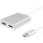 USB-C Splitter helos 288383 — 2× DisplayPort output, USB 3.1 Type-C