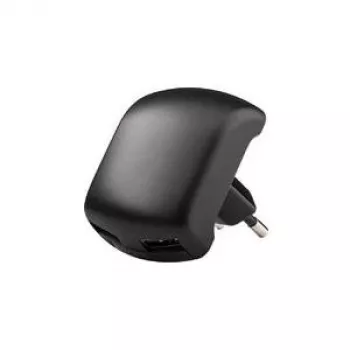 USB Charging Adapter 230V to 2x USB (2A) - Travel Charger (Black Rubberised)