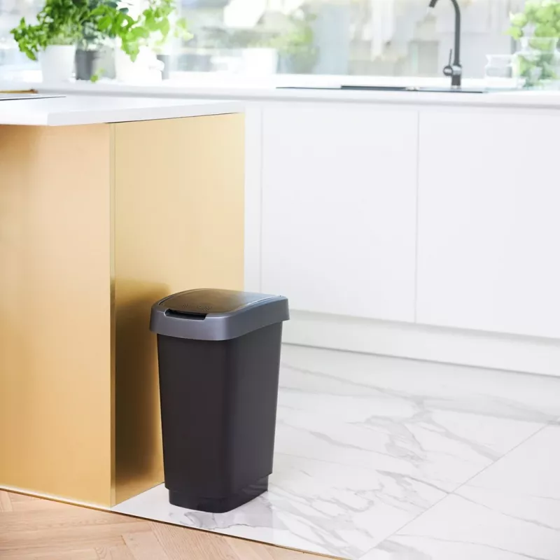 rotho Twist 25 L rectangular polypropylene storage container — 25 L, 476×333×252 mm, black
