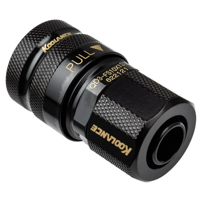 Koolance QD3 Quick Release Straight Female on 13/10mm - no-spill, black