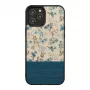 Phone case man and wood for iPhone 12 / 12 Pro — blue flower on black
