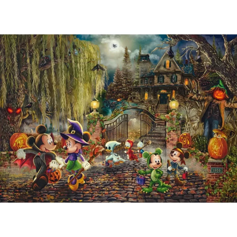 Schmidt Spiele 58033 Thomas Kinkade Studios Disney Dreams Collection Mickey & Minnie Halloween Fun jigsaw puzzle, 1000 pieces