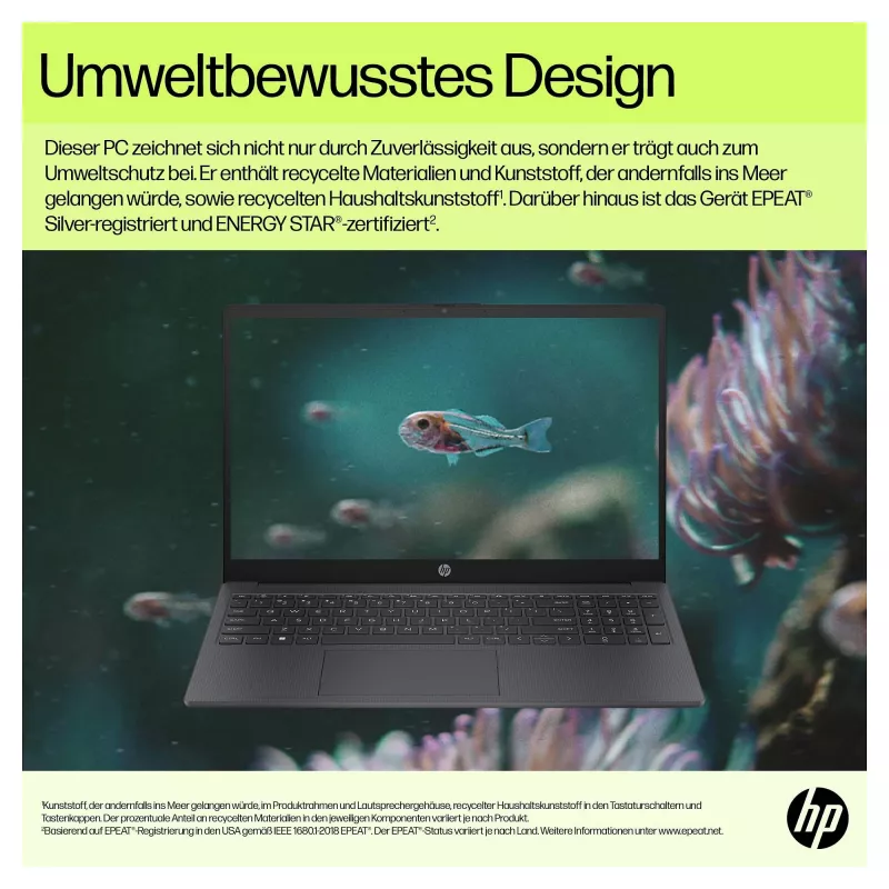 HP 15-fd0611ng Notebook 39,6 cm (15.6) 1920x1080 - Intel N100 - 128GB Flash - HDMI/USB-C - Windows 11 Home - Silver (B94ZNEA)