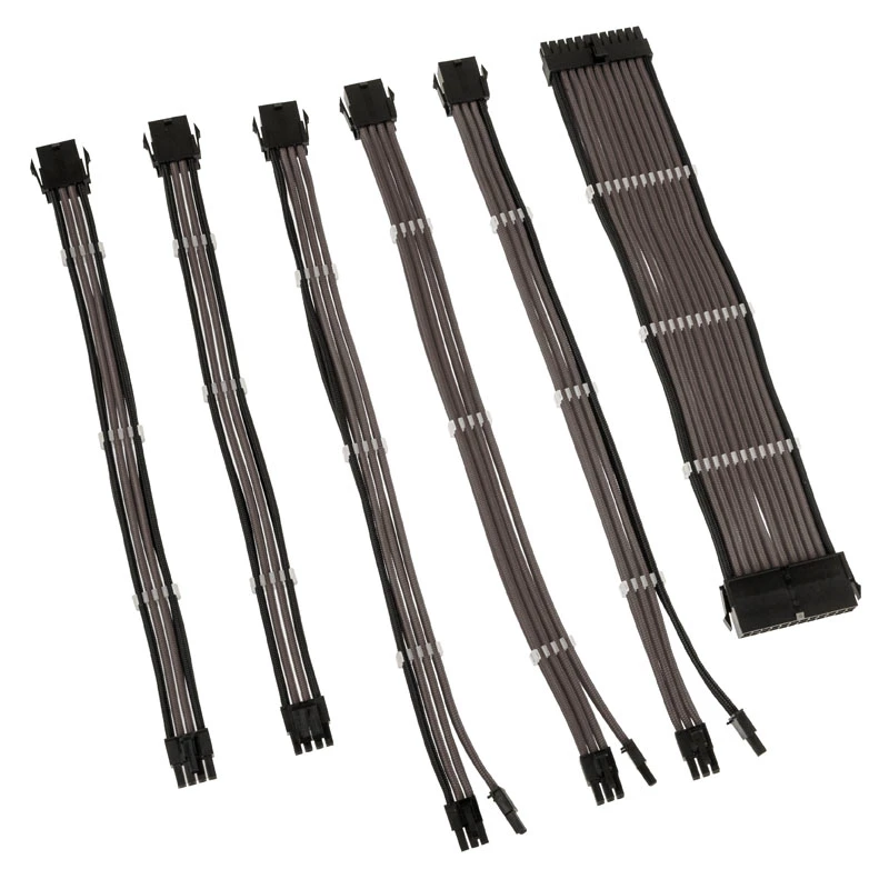 Cable extension kit Kolink Core Adept — braided PET sleeved, 6-piece set, 20+4pin, 8pin, 4+4pin, 3×6+2pin (300–350 mm)