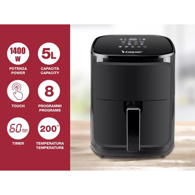 Hot air fryer Beper P101FRI051 5 L 1400 W Black