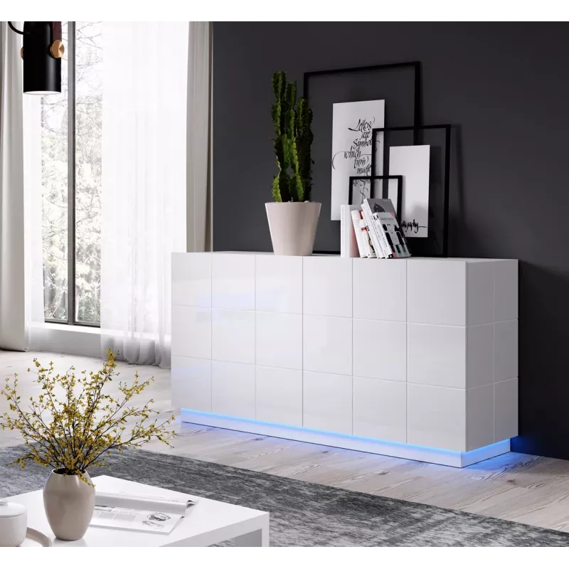 Cama sideboard 2D REJA white gloss/white gloss