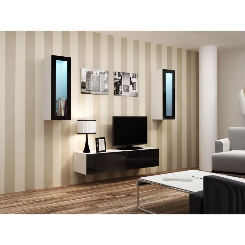 Cama TV stand VIGO 140 30/140/40 white/black gloss