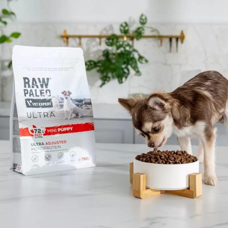 VETEXPERT RAW PALEO Ultra Mini Puppy Beef dry dog food for small breed puppies, 750 g