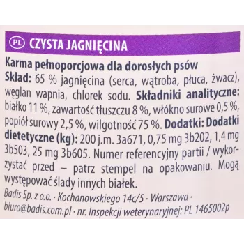 Wet dog food animonda GranCarno Lamb Adult — canned 400 g, protein 11%, fat 8%, moisture 75%