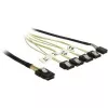 Internal Mini SAS to 4×SATA Cable DELOCK 0.5 m — Mini SAS SFF-8087 to 4×SATA 7p, Black/Silver/Yellow