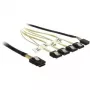 Internal Mini SAS to 4×SATA Cable DELOCK 0.5 m — Mini SAS SFF-8087 to 4×SATA 7p, Black/Silver/Yellow