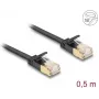 Network Cable DeLOCK RJ45 Cat.6A plug to plug U/FTP 0.5m black