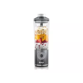 Portable blender Ninja BC251EUGY, 0.57 L bowl, 11.1 V battery, stainless steel blades, transparent/grey