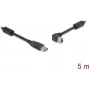 Delock - USB Cable - USB Type A (M) to USB Type B (M) left-angled - USB 3,0 - 5,0m - up to 5 Gbps data transfer rate, Gold-Plated Contacts - Black (81103)