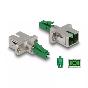 DeLOCK Optical Fiber Hybrid Coupler LC Simplex male to SC Simplex female green