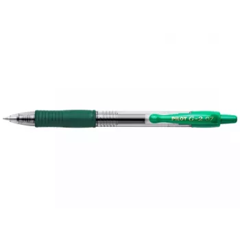 Pilot BL-G2-7 Green Gel Pen 0.4 mm Tip Transparent Body