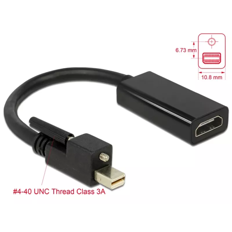 Video Cable Adapter DeLOCK 62640 Mini DisplayPort to HDMI 0.25m Black