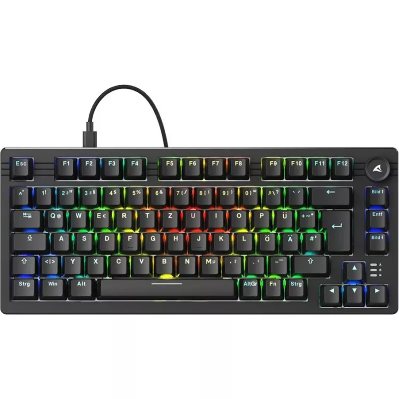 Sharkoon SGK25 Keyboard Home USB QWERTZ German Black 75% RGB LED