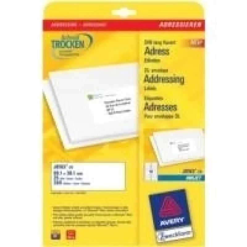 Avery - address labels - White - 99,1 x 38,1 mm - 350 label(s) (25 Sheets x 14) (J8163-25)