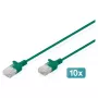 Patch cable DIGITUS CAT6 U-UTP Slim, 2 m, green, pack of 10