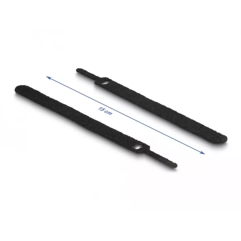 Hook & loop cable tie DeLOCK 19010 150x12mm black 10 pieces