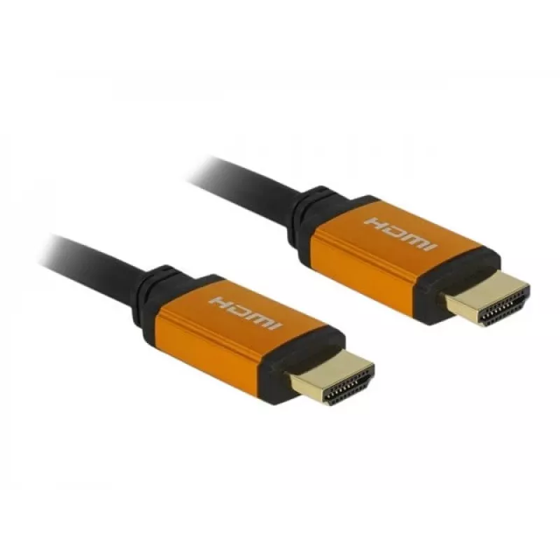DeLOCK - HDMI-Cable - HDMI (M) to HDMI (M) - 50 cm - Triple Insulation - Black, Gold - 8K Support