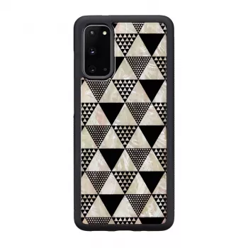 Protective phone case iKins for Samsung Galaxy S20 — pyramid texture, black