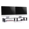 Monitor Stand MACLEAN MC-936 dual-arm, max load 20 kg, tempered glass base