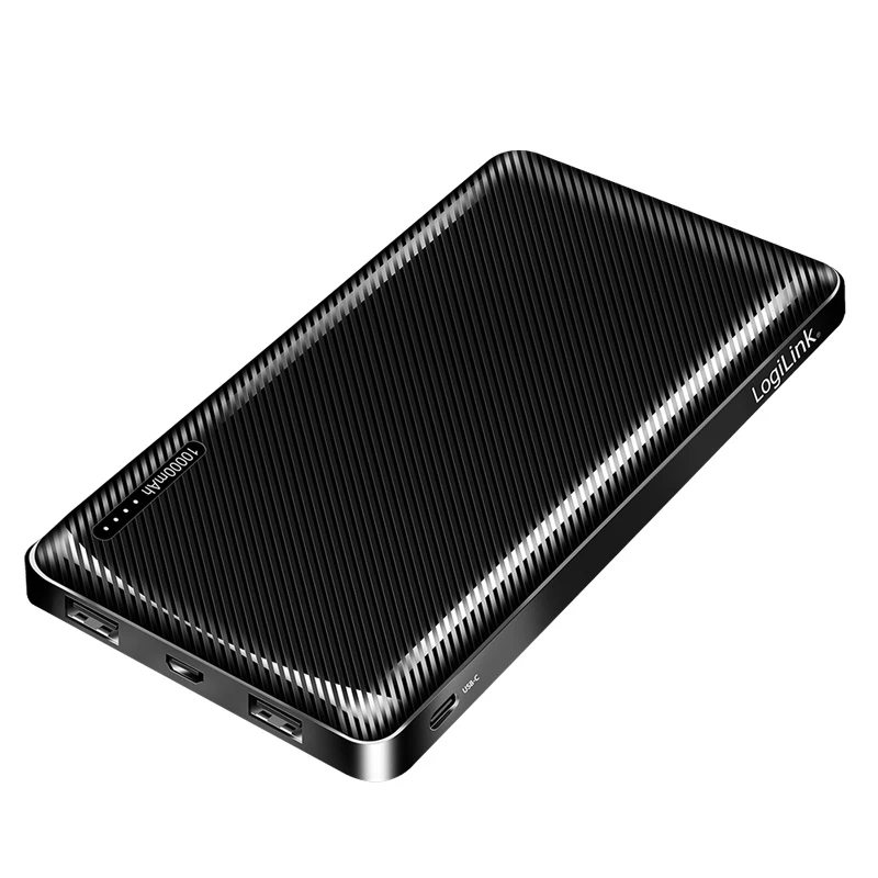 Logilink Power bank, Li-Po, 2x USB-A, USB-C | PA0316 | 10000 mAh | Black